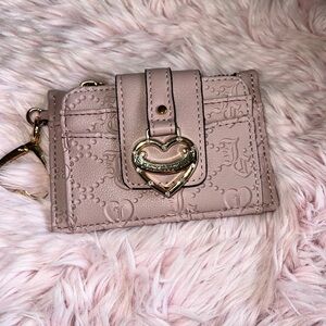 Juicy Couture- Pink Embossed Card Holder with Heart Clasp